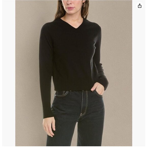 Vince Women's Cropped V Neck- Cashmere/Wool Blend, Trendy, Soft, Goes w anything - Picture 3 of 7